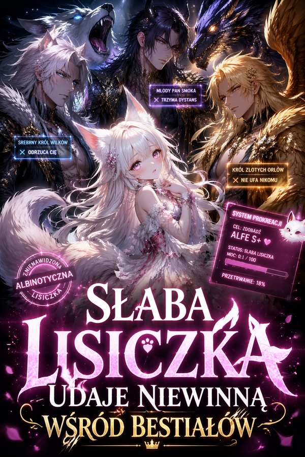 Słaba lisiczka udaje niewinną wśród bestiałów